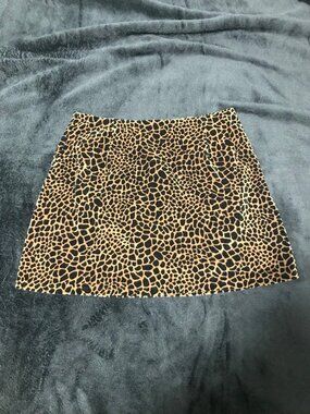 Tripp NYC 90s Goth Mini Skirt Black Brown Animal Print Velvet SMALL MEDIUM
